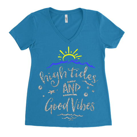 Image of Cammie jeans High Tides and good vibes shirt