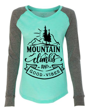 Mountain climbs and good vibes patch shirt