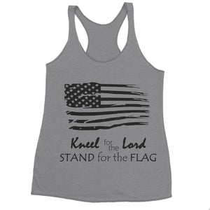 Stand for the pledge kneel for the Lord tank
